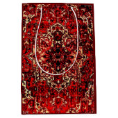 Orientaal tapeontwerp in donkerrood medium cadeauzakje (Voorkant)