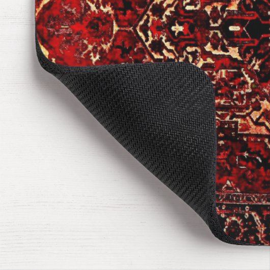 Orientaal tapeontwerp in donkerrood muismat (Hoek)