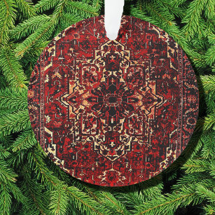 Orientaal tapeontwerp in donkerrood ornament