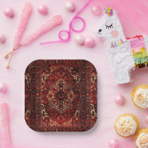 Orientaal tapeontwerp in donkerrood