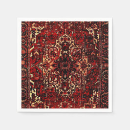 Orientaal tapeontwerp in donkerrood servet