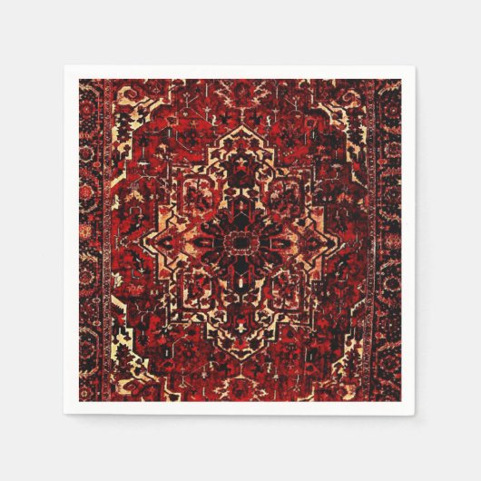 Orientaal tapeontwerp in donkerrood servet (Voorkant)