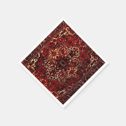 Orientaal tapeontwerp in donkerrood servet (Hoek)