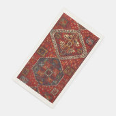 Orientaal tapeontwerp in donkerrood servet (Hoek)