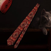 Orientaal tapeontwerp in donkerrood stropdas