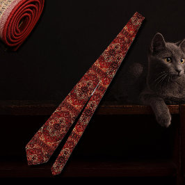 Orientaal tapeontwerp in donkerrood stropdas