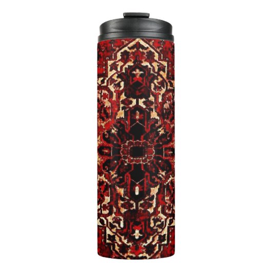 Orientaal tapeontwerp in donkerrood thermosbeker (Voorkant)