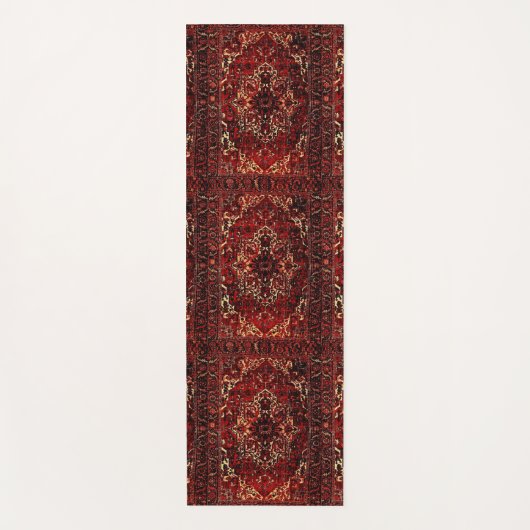 Orientaal tapeontwerp in donkerrood yogamat (Voorkant)