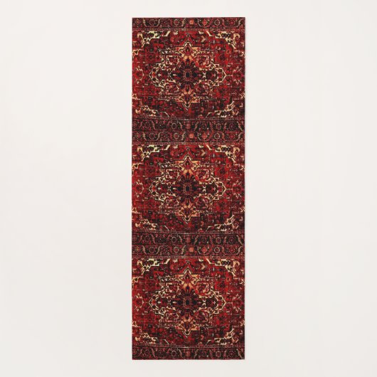 Orientaal tapeontwerp in donkerrood yogamat (Achterkant)