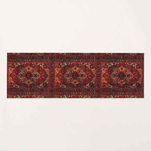 Orientaal tapeontwerp in donkerrood yogamat (Voorkant (horizontaal))