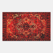 Orientaal tapeontwerp in levendige kleuren rechthoekige sticker (Voorkant)