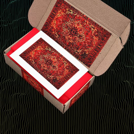 Orientaal tapeontwerp in levendige kleuren rechthoekige sticker