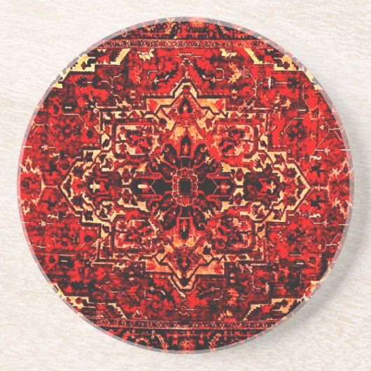 Orientaal tapeontwerp in levendige kleuren zandsteen onderzetter (Voorkant)