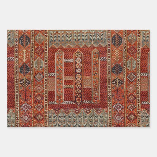 Orientaal tapeontwerp in sinaasappels inpakpapier vel (Voorkant 3)