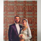 Orientaal tapeontwerp in sinaasappels wandkleed