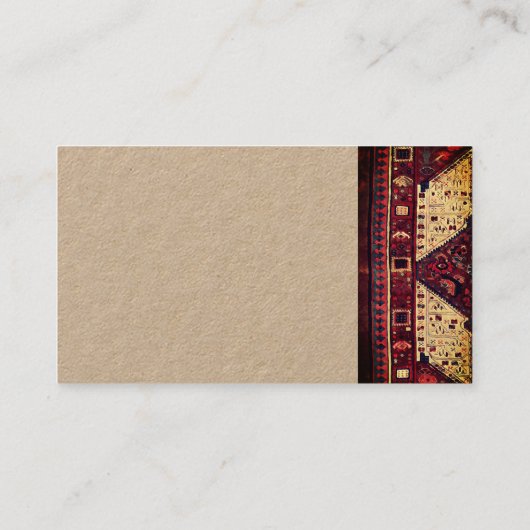 Orientaal tapeontwerp in visitekaartje (Achterkant)
