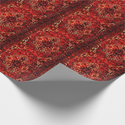 Orientaal tapeontwerp in warme kleuren cadeaupapier (Hoek)