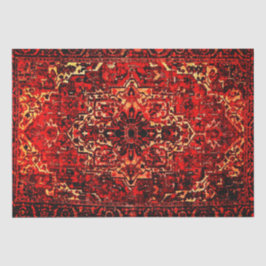 Orientaal tapeontwerp in warme kleuren, verpakking tissuepapier