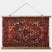 Orientaal tapepatroon in donkerrode ophangtapijten hangend wandkleed (Voorkant)