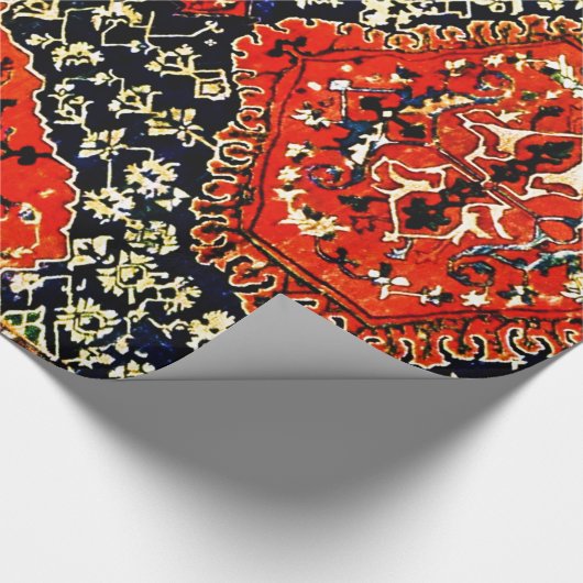 Orientaal tapijt blauw en oranje cadeaupapier (Hoek)