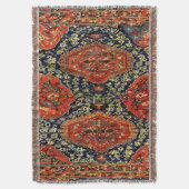 Orientaal tapijt blauw en oranje deken (Voorkant Verticaal)