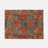 Orientaal tapijt blauw en oranje deurmat (Voorkant)