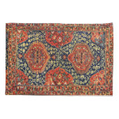 Orientaal tapijt blauw en oranje kussensloop (Achterkant)