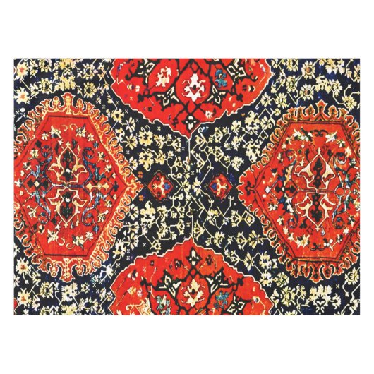 Orientaal tapijt blauw en oranje tafelkleed (Voorkant (Horizontaal))