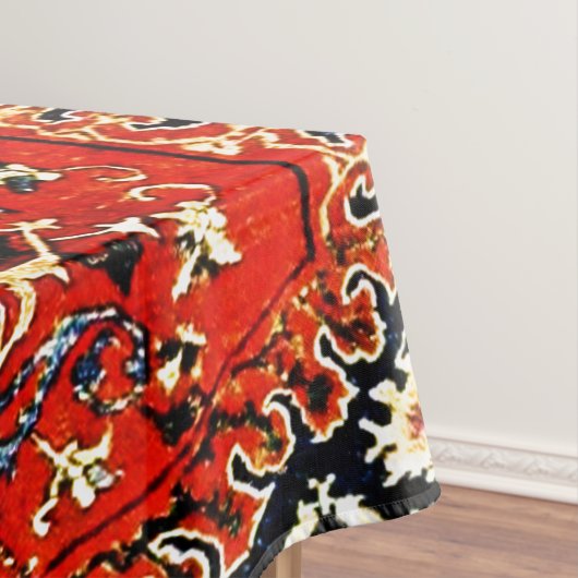 Orientaal tapijt blauw en oranje tafelkleed (Voorbeeld)