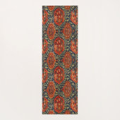 Orientaal tapijt blauw en oranje yogamat (Achterkant)