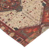 Orientaal tapijtpatroon in sinaasappel en room korte tafelloper (Hoek)