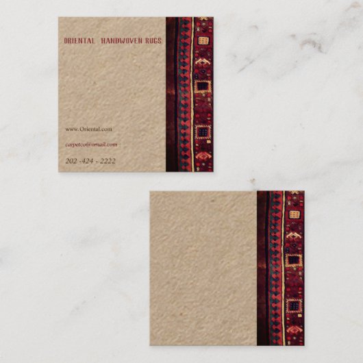Oriëntaalkundig ontwerp vierkante visitekaartje (Voorkant / Achterkant)
