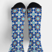 Oriëntaals Blauw Wit Marokkaans Geometrisch Arabes Sokken (Top)
