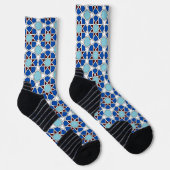 Oriëntaals Blauw Wit Marokkaans Geometrisch Arabes Sokken (Rechts)