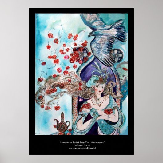 ORIËNTAALS SPROOKJE / PRINSESS,RODE ROZEN EN HAVIK POSTER (Voorkant)