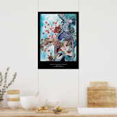 ORIËNTAALS SPROOKJE / PRINSESS,RODE ROZEN EN HAVIK POSTER (Keuken)