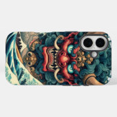 Oriëntaalse abstracte Oni demon geconfronteerd met Case-Mate iPhone Case (Achterkant (horizontaal))