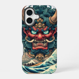 Oriëntaalse abstracte Oni demon geconfronteerd met iPhone 16 Hoesje