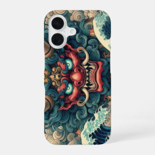 Oriëntaalse abstracte Oni demon geconfronteerd met iPhone 16 Hoesje