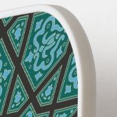 Oriëntaalse Blauwe Grijs Arabisch Egypte Geometris Pickleball Paddle (Links Detail)