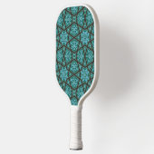 Oriëntaalse Blauwe Grijs Arabisch Egypte Geometris Pickleball Paddle (Links)