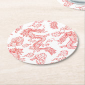 Oriëntaalse Drakenstijl Ronde Kartonnen Onderzetter (Gebogen)