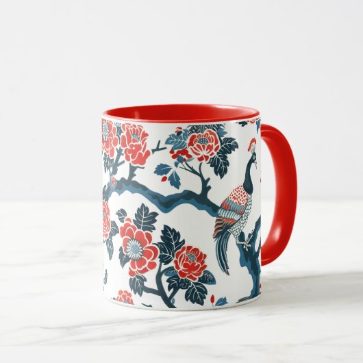 Oriëntaalse geïnspireerde Mok van bloemen- en pare (Voorkant rechts)