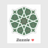 Oriëntaalse Groen Bruin Arabisch Egypte Geometrisc Sticker (Vel)