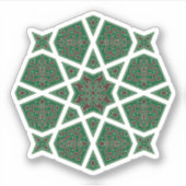 Oriëntaalse Groen Bruin Arabisch Egypte Geometrisc Sticker (Voorkant)