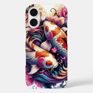 Oriëntaalse levendige abstracte koi vissen golven  iPhone 16 hoesje