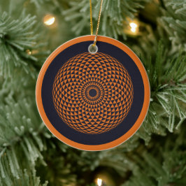 Oriëntaalse Oranje Grijze Mandala Geometrische Vec Keramisch Ornament