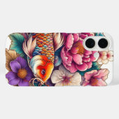 Oriëntaalse oranje koi en roze sakura tattoo Case-Mate iPhone case (Achterkant (horizontaal))