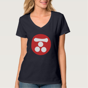 Oriëntaalse Rode Witte Mori Japan Samurai Mon Kuns T-shirt