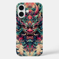 Oriëntaalse symmetrische abstracte Oni demon gezic